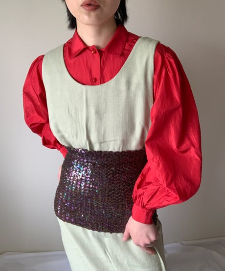 "valentino" 80's Red Blouse