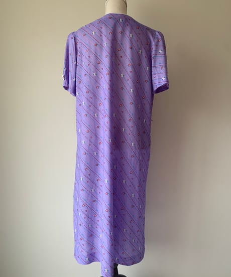 "90s" Flower Print White buttons Dress