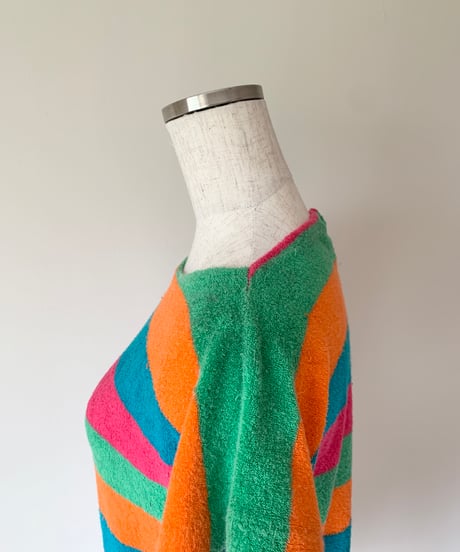 Pile Fabric Stripe T-shirt