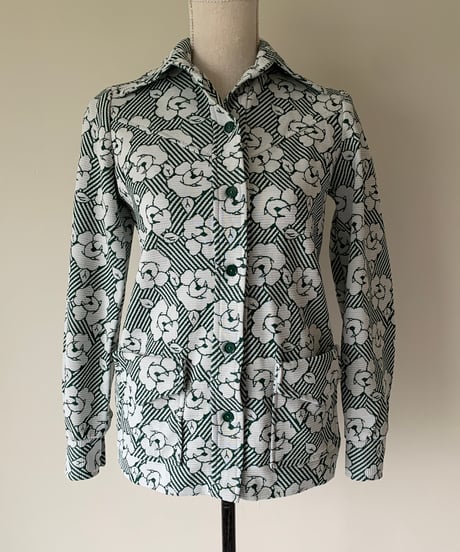 "70s" Flower Print & Stripe Shirt