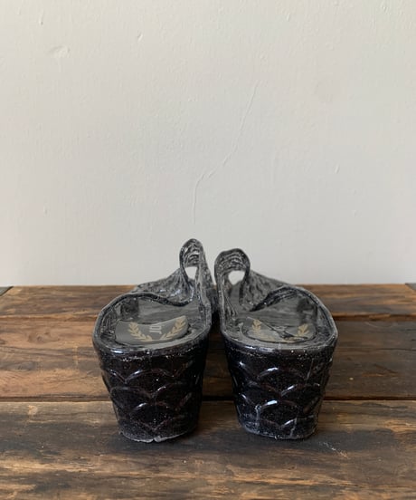 Knitting Motif Transparent Sandals