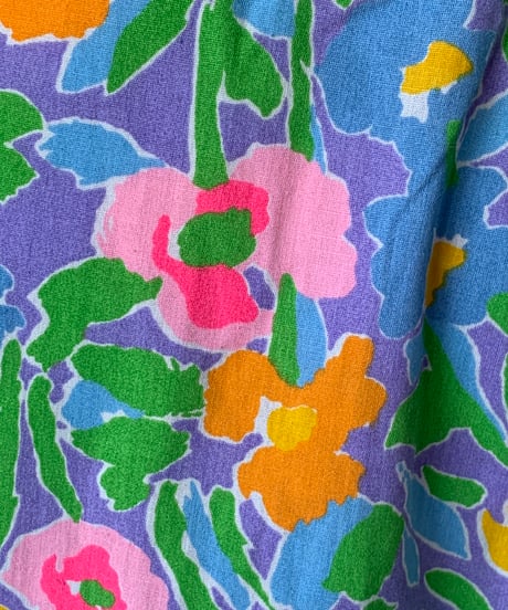 "80s" Flower Print Wrap Skirt