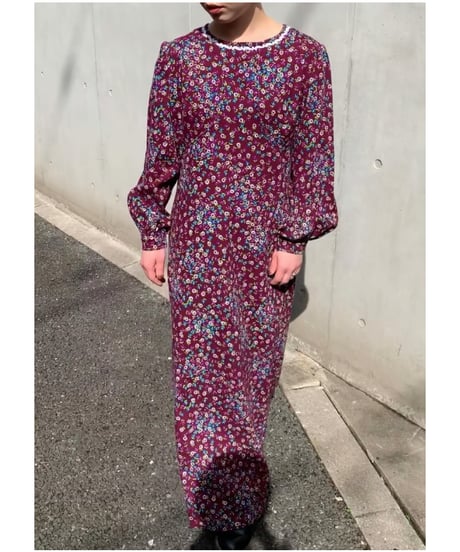 A-line Floral Pattern Maxi Dress