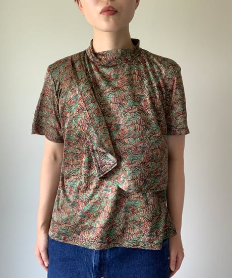 High Neck Peacock Tops