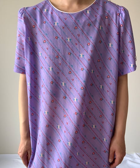"90s" Flower Print White buttons Dress