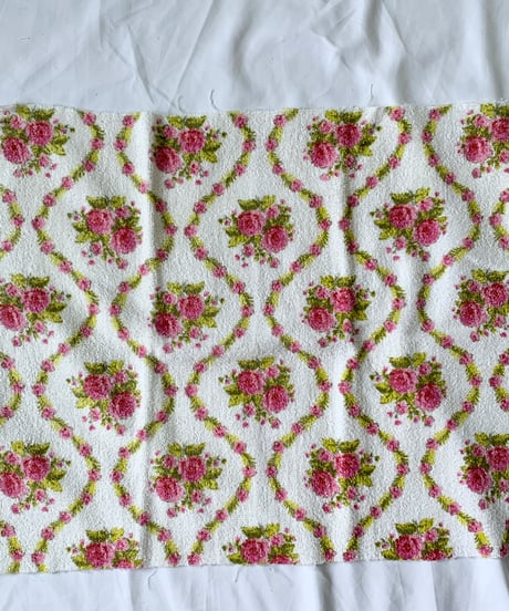 Vintage Pile Fabric Floral Towel