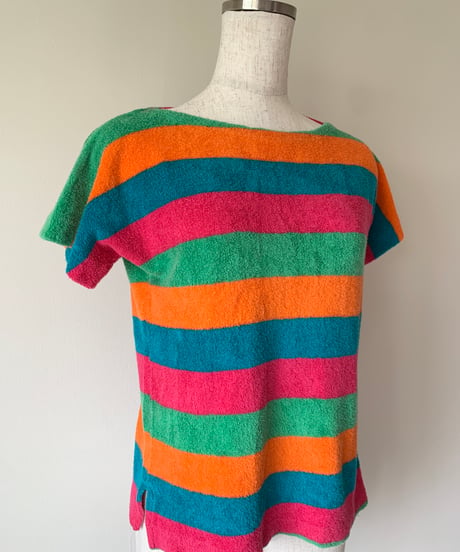 Pile Fabric Stripe T-shirt