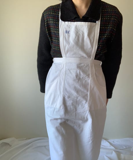 Initial embroidered apron