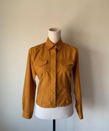 Plaid Pattern Secret Button Shirt