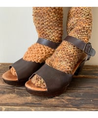 Wood Sole Sandal -brown-