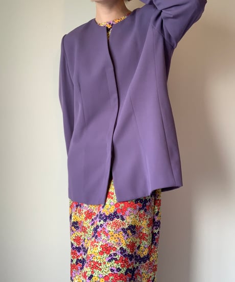 Purple Collarless Jacket