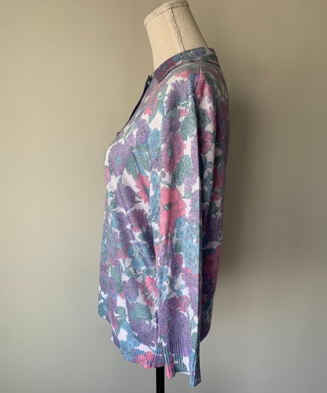 Floral Pattern Collared Sweater