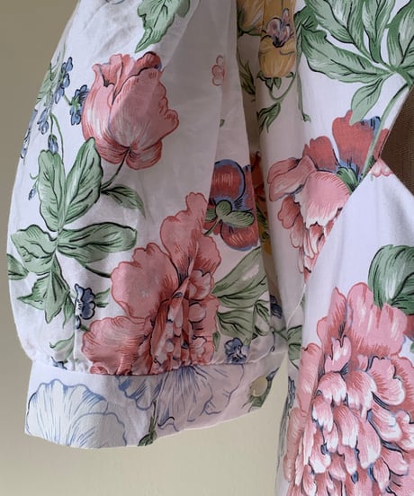 "80s" Back Open Flower Print Dress