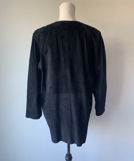 "80s" Pig Suede Collarless Jacket
