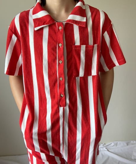Pile Fabric Stripe Combinaison