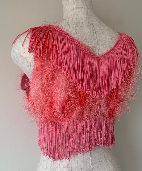 Fringe sleeveless mini tops