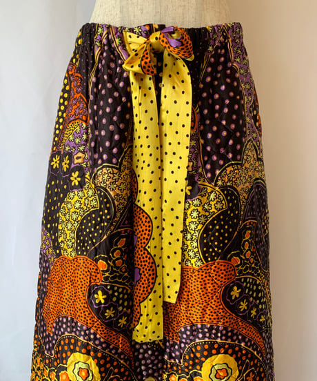 70's Paisley Quilting Maxi Skirt