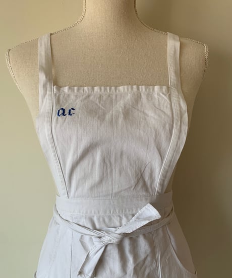 Initial embroidered apron