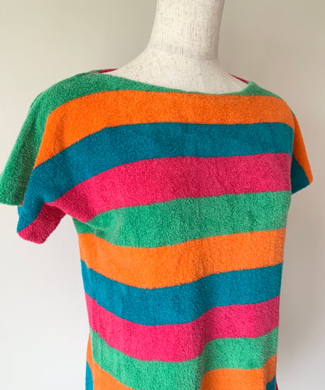 Pile Fabric Stripe T-shirt