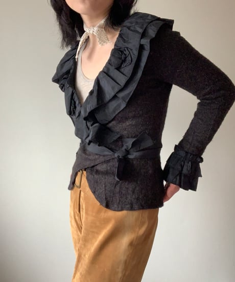Frills wrap cardigan