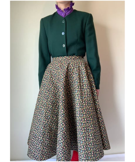 Flower Print Circular Skirt