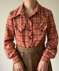 "70s" Fake Pocket Check Shirt