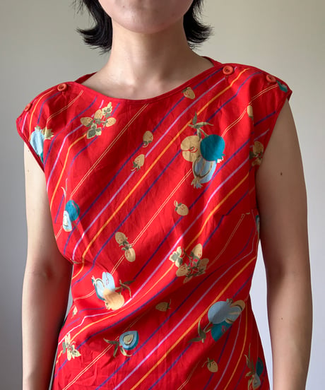 Fruit Pattern Sleeveless Dress