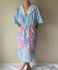 Flower Embroidery Relax Check Dress