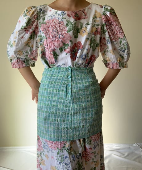 "80s" Back Open Flower Print Dress