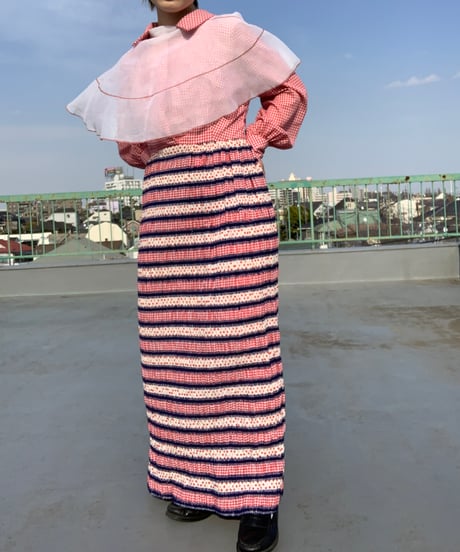 Gungam Check & Polka Dot Maxi Dress