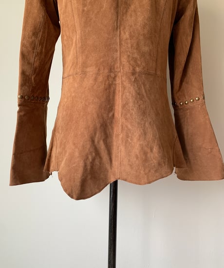 Mandarin Sleeve  Leather Shirt