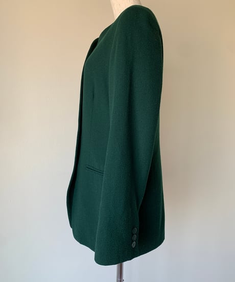 Fake Pocket Collarless Jacket