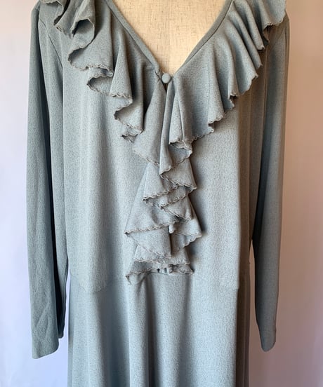 70's Frill Collar Hem Dress