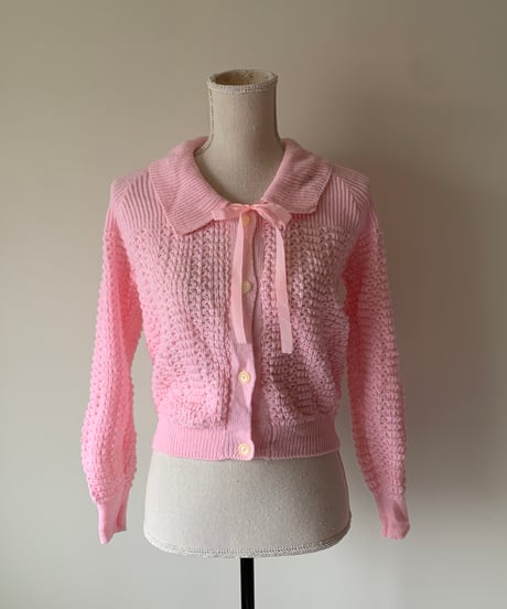 Collared ribbon cardigan