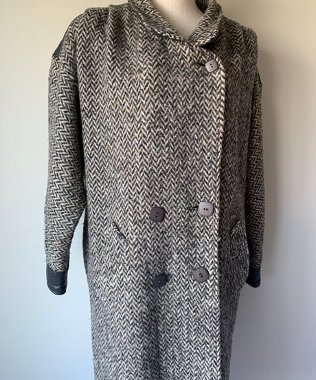 Herringbone Soutien Collar Coat