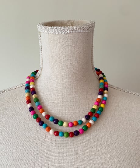 Colorful Wood Beads Necklace