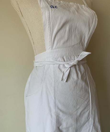 Initial embroidered apron