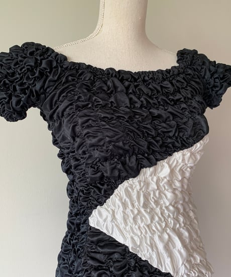 Monotone Popcorn Mini Dress