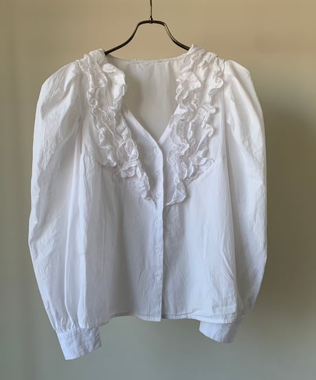 V-Neck Frill Blouse