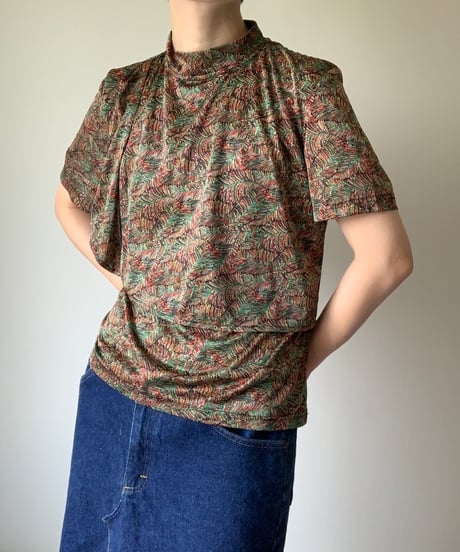 High Neck Peacock Tops