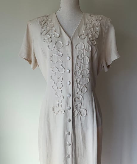 "80s" Embroidery Design Maxi Dress