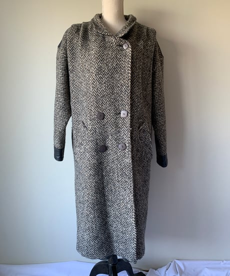 Herringbone Soutien Collar Coat