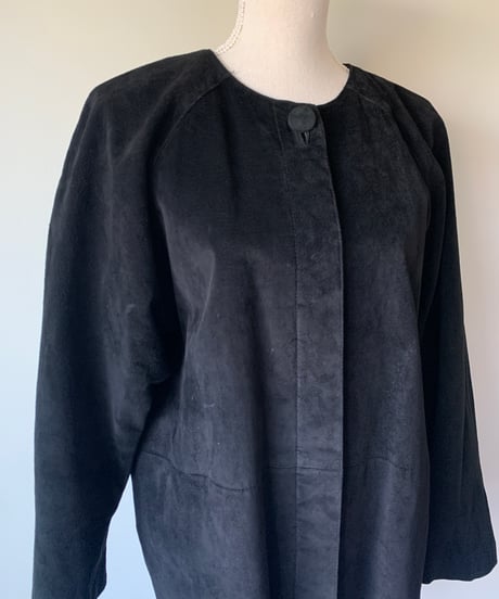 "80s" Pig Suede Collarless Jacket