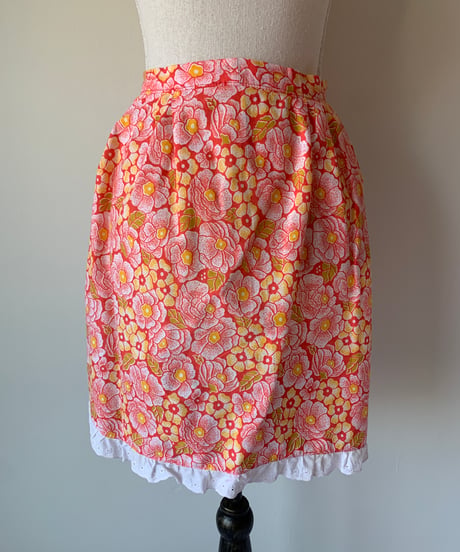 FlowerPrint Ruffles Vintage Waist Apron