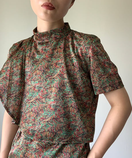 High Neck Peacock Tops
