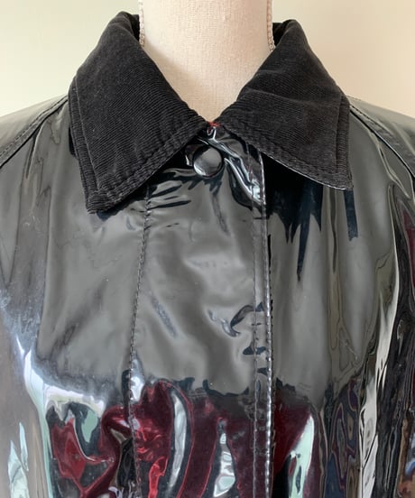 "90s" Lining Tartan Check Vinyl Coat
