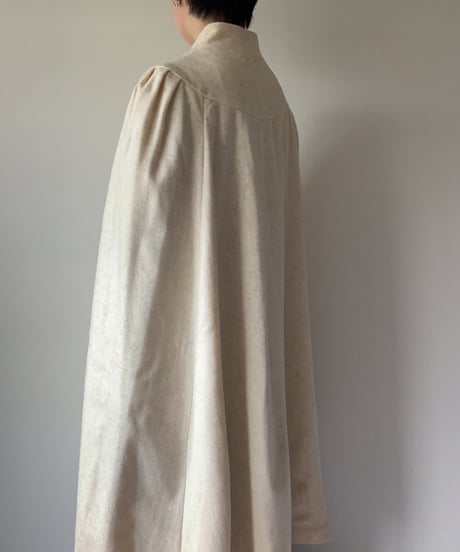 "80s" Wool Maxi Cape Coat