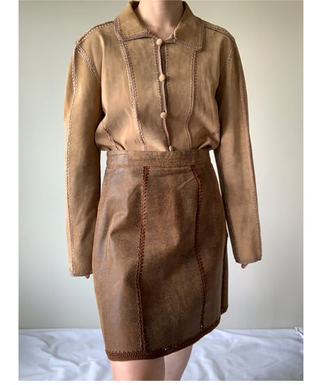 A-Line Leather Mini Skirt