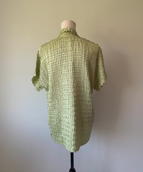 Wrinkled Short Sleeve Blouse