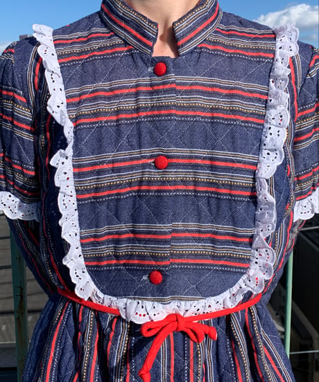Waist Gather Quilting Dress